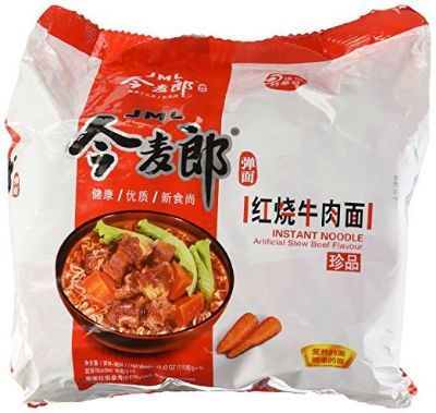 מנה חמה סינית בטעם בקר חריף 5 יח' 辣牛肉味方便面5